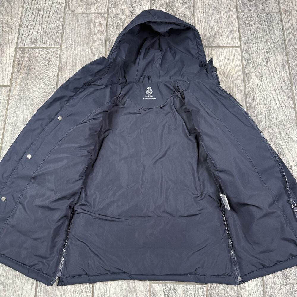 Real Madrid Official Kids Outerwear Long Padded Parka Coat Navy Blue Size 9/10 - Picture 9 of 14